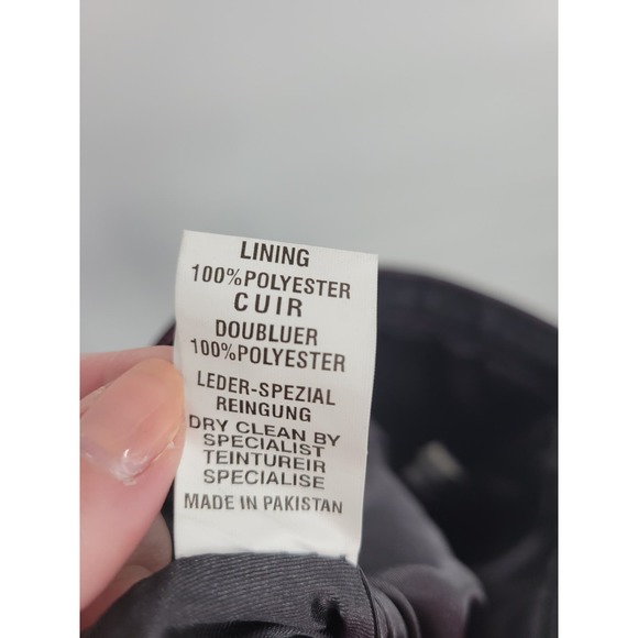 Hudson 12 Lamb Leather Pink Stitching Straight Leg Pants Baggy High Rise - Picture 16 of 16